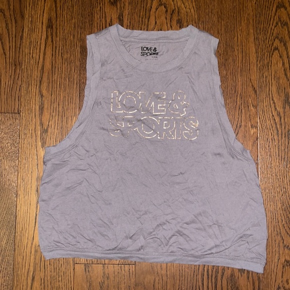 Women’s small gray love and sports muscle tee - Picture 2 of 7